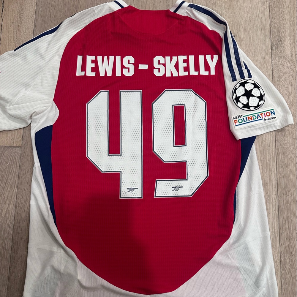 2024-2025 Arsenal Home Kit Champions League Myles Lewis-Skelly Size L NWT